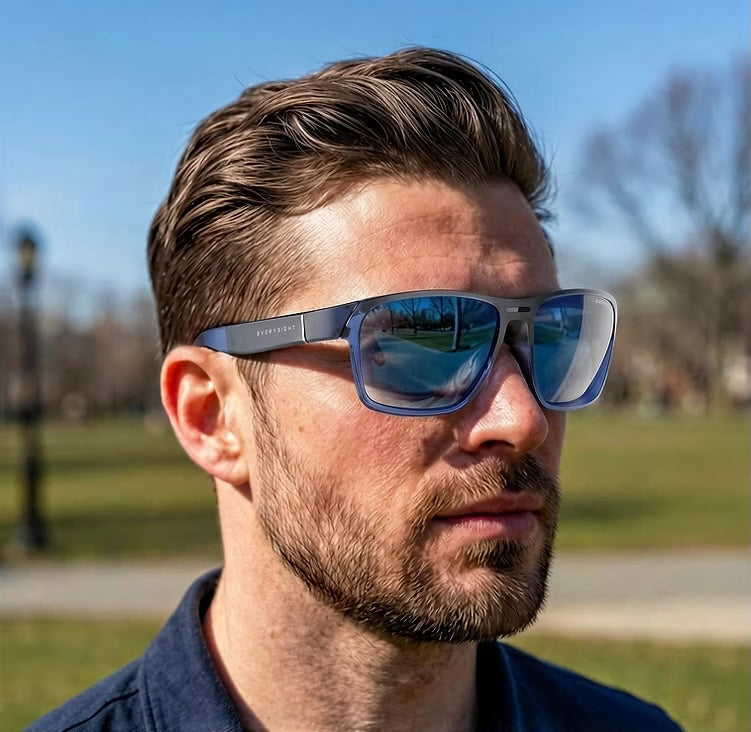 Man wearing Maverick Glasses