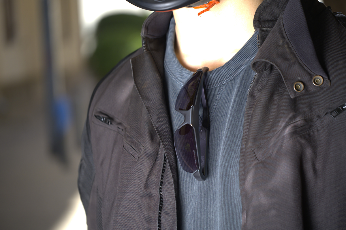 Image of Maverick Sport Glasses tucked in a man's shirt
