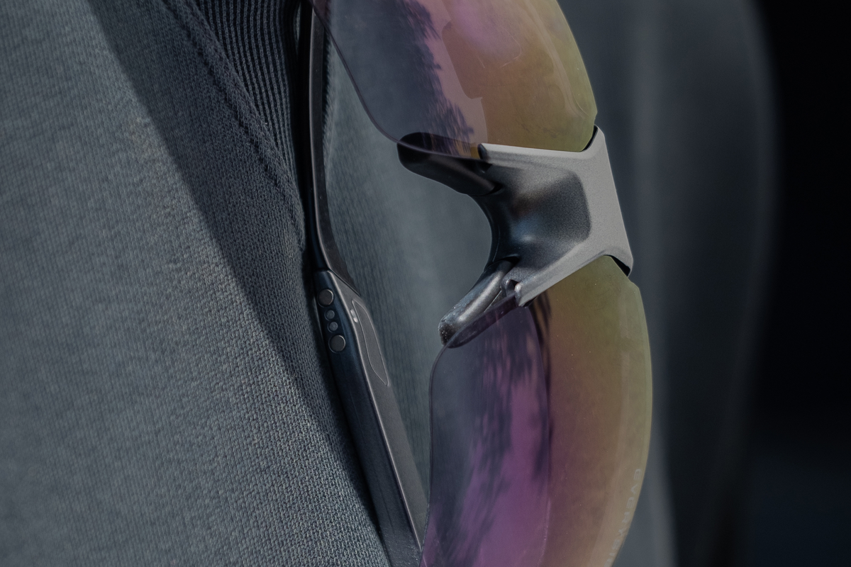 Maverick Sport glasses hung on a shirt