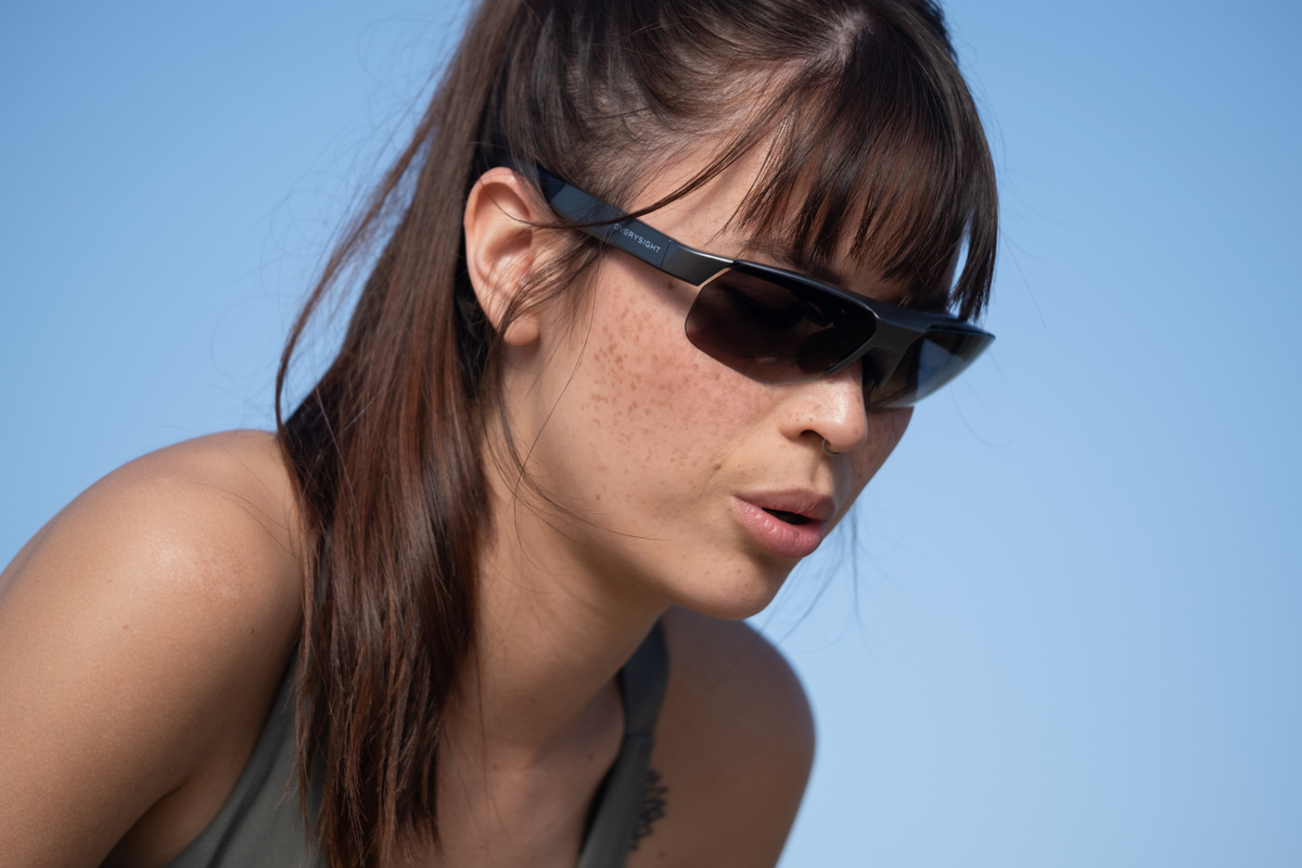 Woman wearing Maverick Sport Glasses
