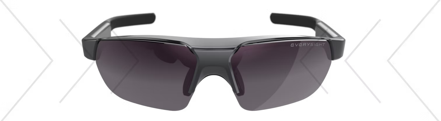 Sunglasses with dark lenses on a transparent background
