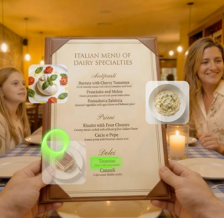 AR overlay in restaurant