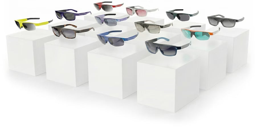 A collection of Maverick glasses on white boxes