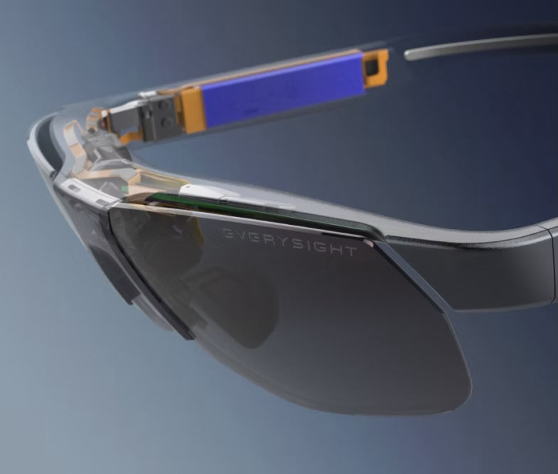 Maverick Sport Glasses with transparent overlay showing technology
